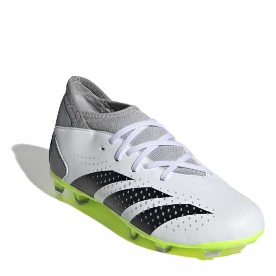 Adidas Predator Accuracy.3 Childrens Firm Ground Football Boots Wht/Blk/Lemon Детски футболни бутонки