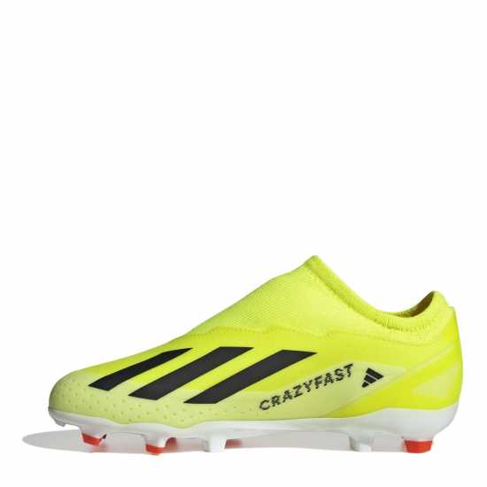 Adidas X Crazyfast League Laceless Firm Ground Boots Childrens Yellow/Blk/Wht Детски футболни бутонки