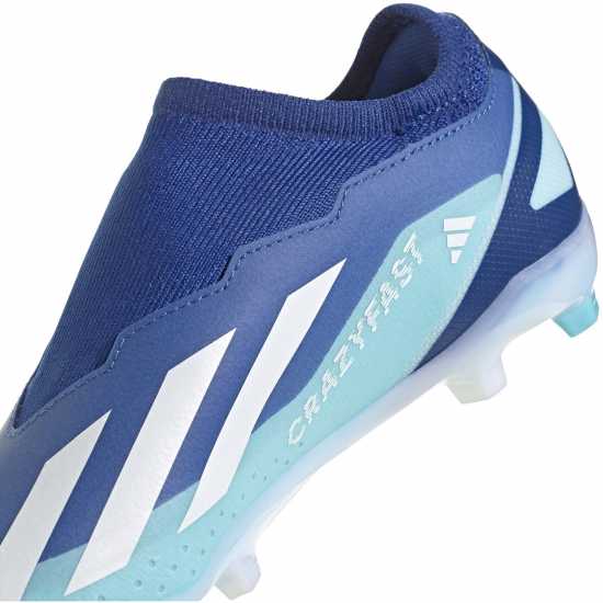 Adidas X Crazyfast League Childrens Laceless Firm Ground Boots Blue/White - Детски футболни бутонки