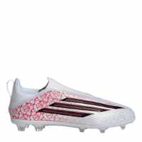 Adidas F50 Childrens League Laceless Multi-Ground Boots White/Blk/Red 
