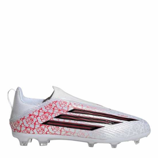 Adidas F50 Childrens League Laceless Multi-Ground Boots White/Blk/Red 