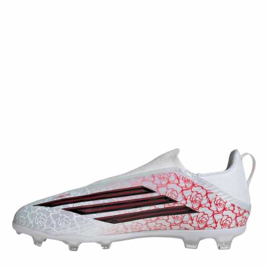 Adidas F50 Childrens League Laceless Multi-Ground Boots White/Blk/Red 