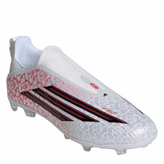 Adidas F50 Childrens League Laceless Multi-Ground Boots White/Blk/Red 