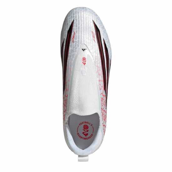 Adidas F50 Childrens League Laceless Multi-Ground Boots White/Blk/Red 