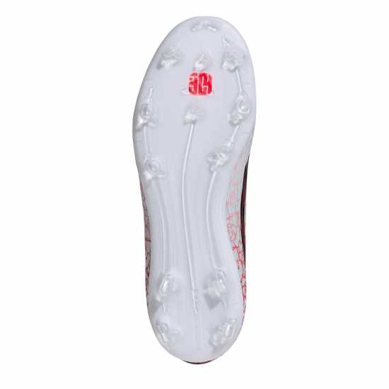 Adidas F50 Childrens League Laceless Multi-Ground Boots White/Blk/Red 