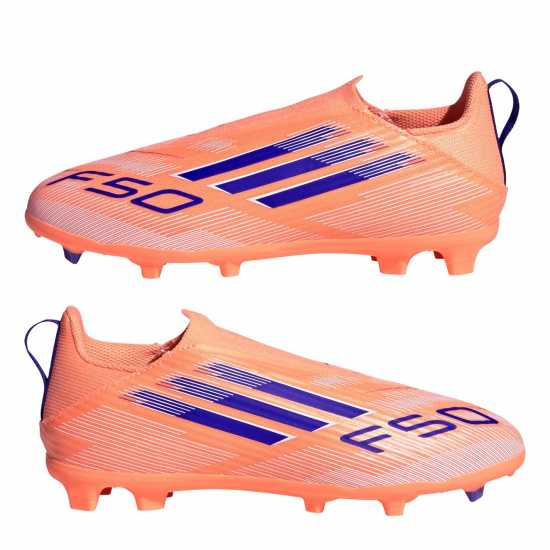 Adidas F50 Juniors League Laceless Multi-Ground Boots Оранжево/Синьо 