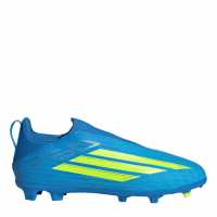 Adidas F50 Childrens League Laceless Multi-Ground Boots Blue/Yellow 