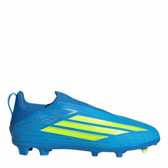 Adidas F50 Childrens League Laceless Multi-Ground Boots Blue/Yellow 