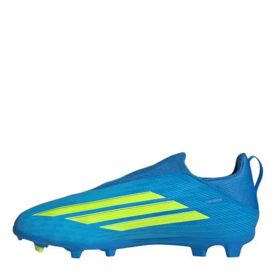 Adidas F50 Childrens League Laceless Multi-Ground Boots Blue/Yellow 