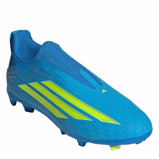 Adidas F50 Childrens League Laceless Multi-Ground Boots Blue/Yellow 
