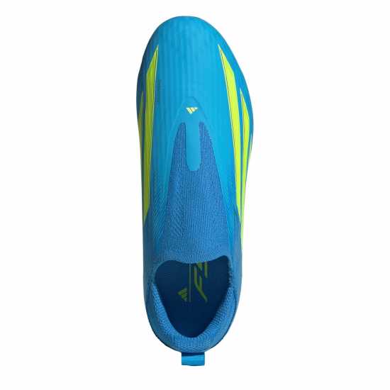 Adidas F50 Childrens League Laceless Multi-Ground Boots Blue/Yellow 