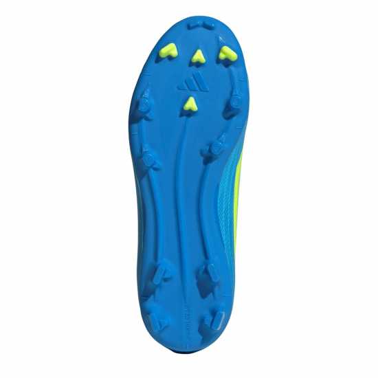 Adidas F50 Childrens League Laceless Multi-Ground Boots Blue/Yellow 