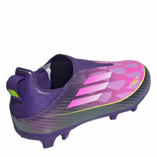 Adidas F50 Juniors League Laceless Multi-Ground Boots Лилаво/Жълто 