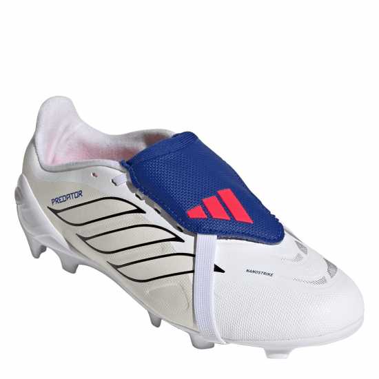 Adidas Predator Fold-Over Tongue League Firm Ground Football Boots Childrens White/Blue 