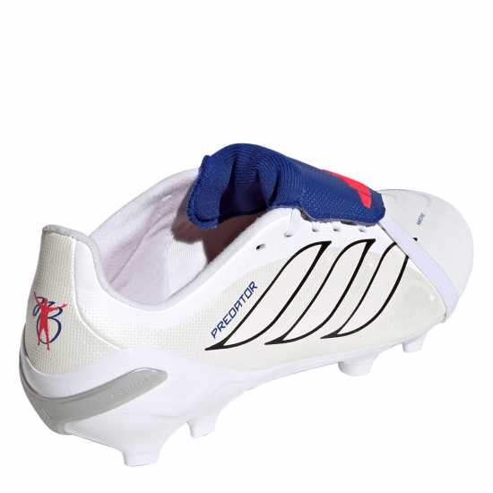 Adidas Predator Fold-Over Tongue League Firm Ground Football Boots Childrens White/Blue 