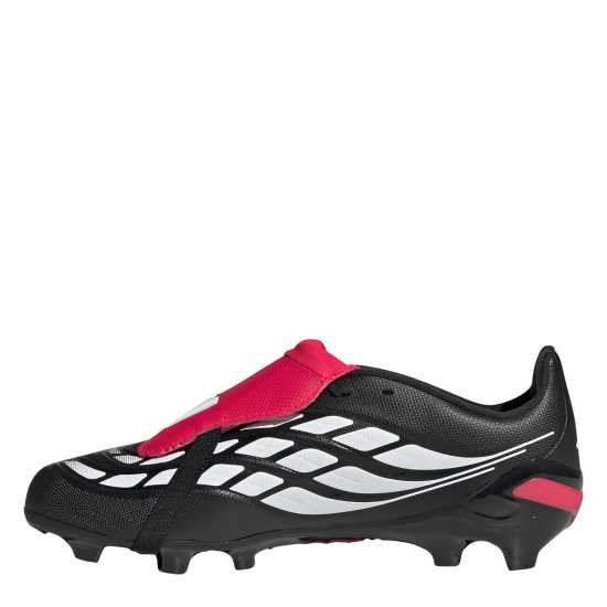 Adidas Predator Fold-Over Tongue League Firm Ground Football Boots Childrens Black/Red 