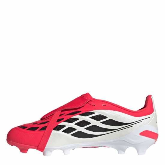 Adidas Predator Fold-Over Tongue League Firm Ground Football Boots Childrens Red/Blk/White 
