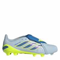 Adidas Predator Fold-Over Tongue League Firm Ground Football Boots Childrens Blue/Yellow 