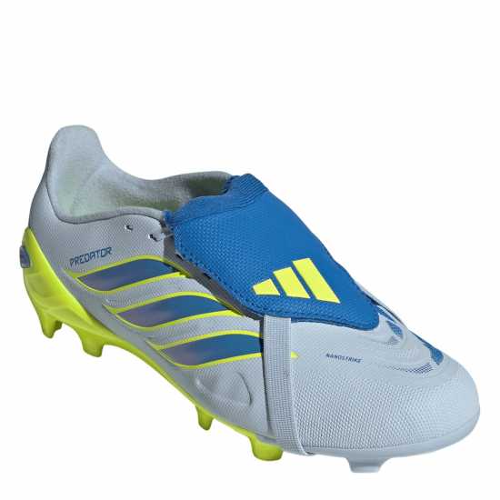 Adidas Predator Fold-Over Tongue League Firm Ground Football Boots Childrens Blue/Yellow 