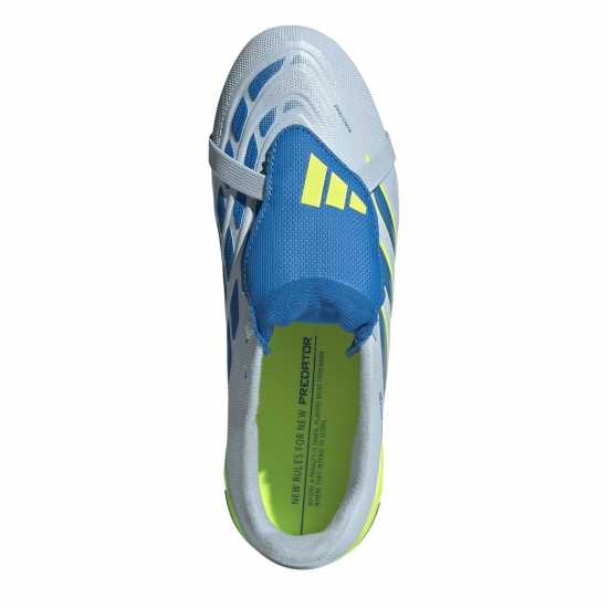 Adidas Predator Fold-Over Tongue League Firm Ground Football Boots Childrens Blue/Yellow 