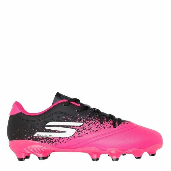 Skechers Razor Juniors Firm Ground Football Boots Black/Pink Детски футболни бутонки