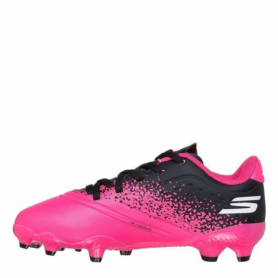 Skechers Razor Juniors Firm Ground Football Boots Black/Pink Детски футболни бутонки
