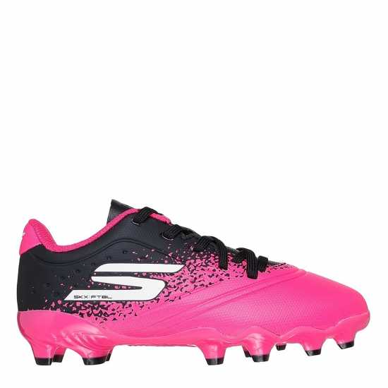 Skechers Razor Juniors Firm Ground Football Boots Black/Pink Детски футболни бутонки