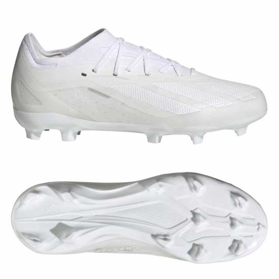 Adidas X Crazyfast Elite Childrens Firm Ground Football Boots White/White Детски футболни бутонки