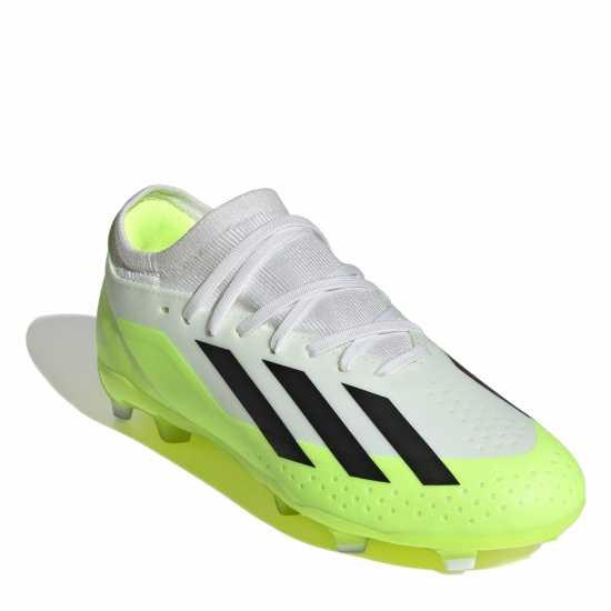 Adidas X Crazyfast League Childrens Firm Ground Boots Wht/Blk/Lemon Детски футболни бутонки