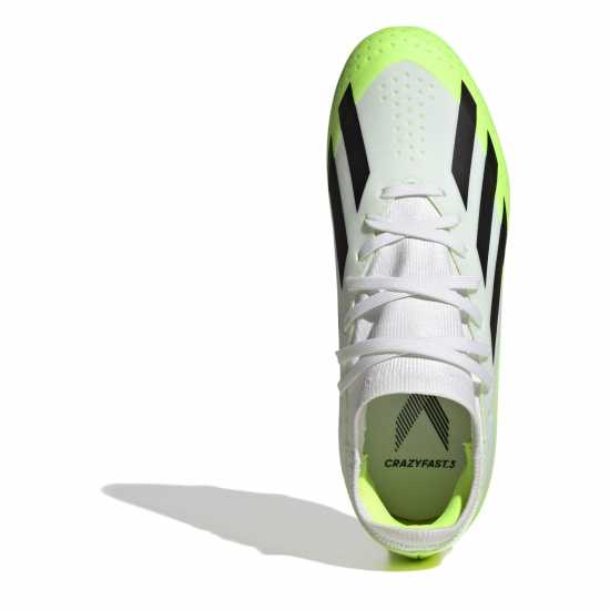 Adidas X Crazyfast League Childrens Firm Ground Boots Wht/Blk/Lemon Детски футболни бутонки