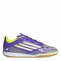 Adidas F50 Club Childrens Indoor Football Boots Purple/White Детски футболни бутонки
