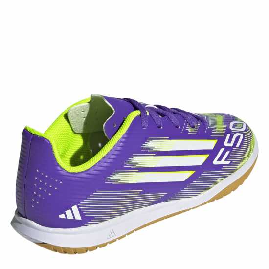 Детски футболни бутонки Adidas F50 Club Childrens Indoor Football Boots Purple/White Adidas F50 Club Childrens Indoor Football Boots Purple/White Детски футболни бутонки