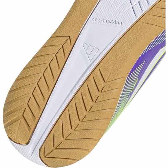 Детски футболни бутонки Adidas F50 Club Childrens Indoor Football Boots Purple/White Adidas F50 Club Childrens Indoor Football Boots Purple/White Детски футболни бутонки