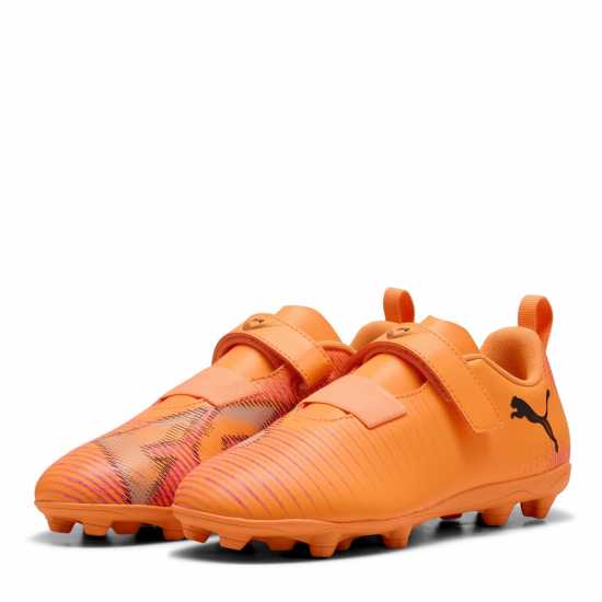 Puma Future 8 Club Childrens Firm Ground Football Boots Оранжево/Черно 
