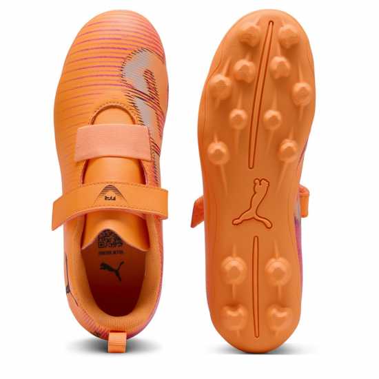 Puma Future 8 Club Childrens Firm Ground Football Boots Оранжево/Черно 