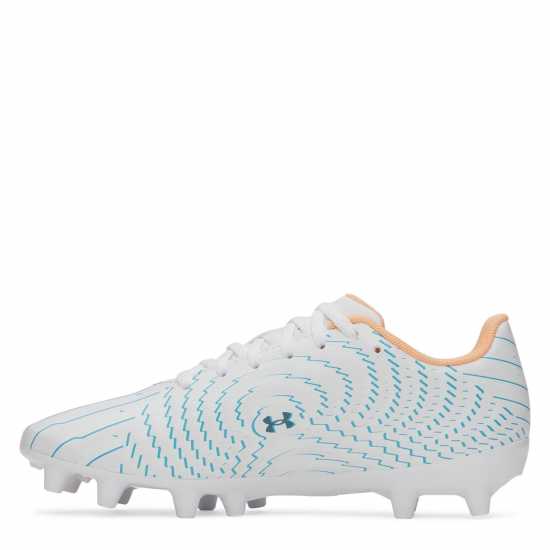 Under Armour Kids' Firm Ground Football Boots Wht/Blu/Orange 