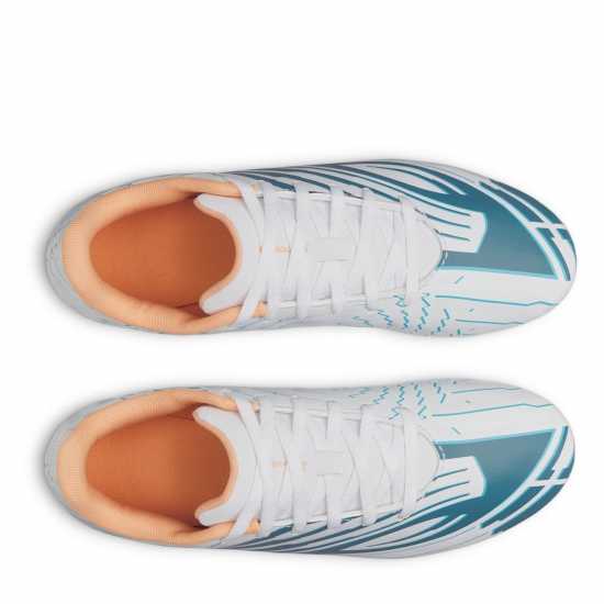 Under Armour Kids' Firm Ground Football Boots Wht/Blu/Orange 