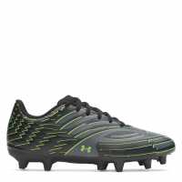 Under Armour Kids' Firm Ground Football Boots Blk/Gray/Green 