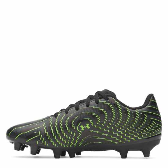 Under Armour Kids' Firm Ground Football Boots Blk/Gray/Green 