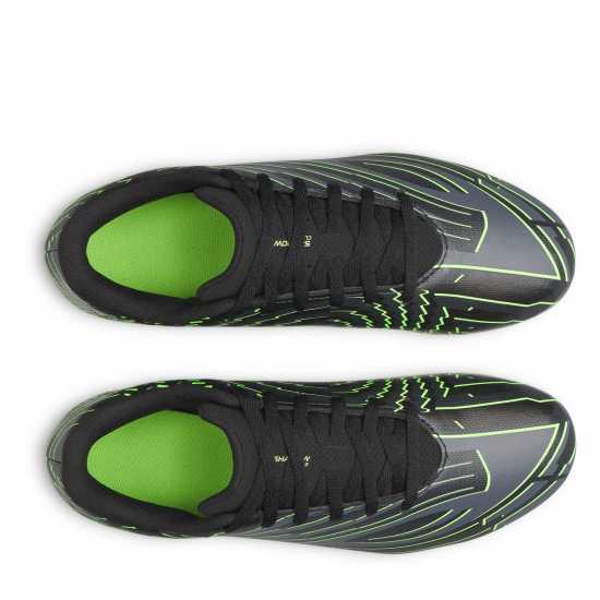 Under Armour Kids' Firm Ground Football Boots Blk/Gray/Green 