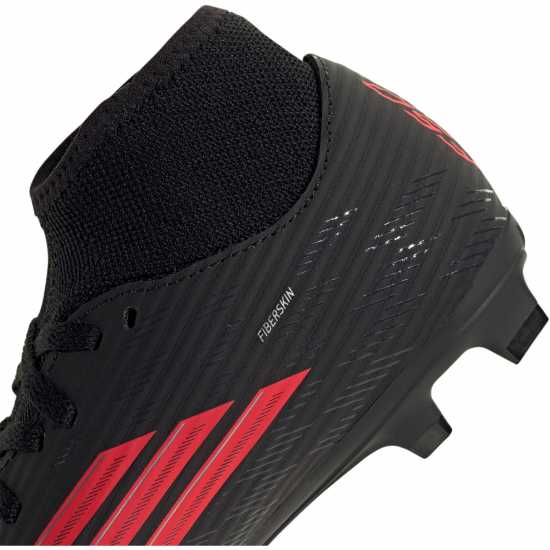 Adidas Kids' F50 Club Mid Cut F50 Firm Ground Football Boots Black/Red 