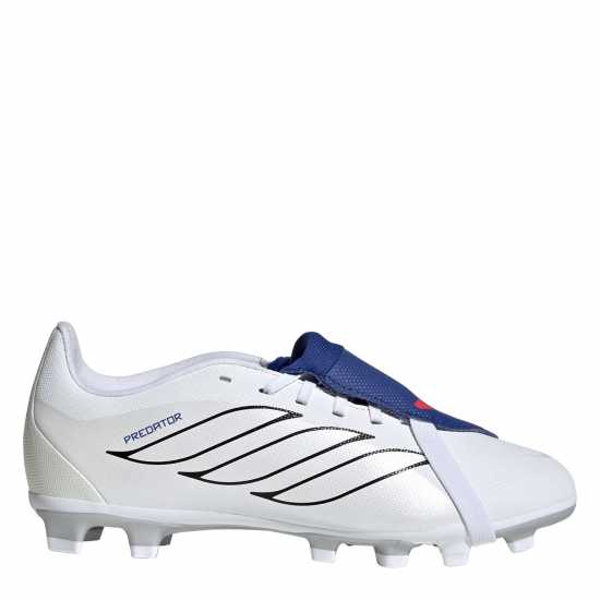 Adidas Childrens  Predator Fold-Over Tongue Club Firm Ground Football Boots White/Blue 