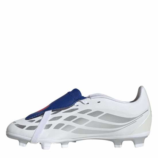 Adidas Childrens  Predator Fold-Over Tongue Club Firm Ground Football Boots White/Blue 
