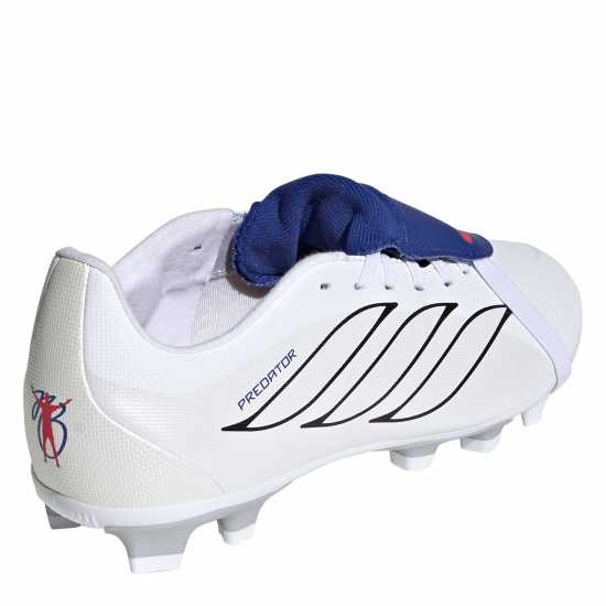 Adidas Childrens  Predator Fold-Over Tongue Club Firm Ground Football Boots White/Blue 