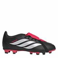 Adidas Childrens  Predator Fold-Over Tongue Club Firm Ground Football Boots Black/Red 