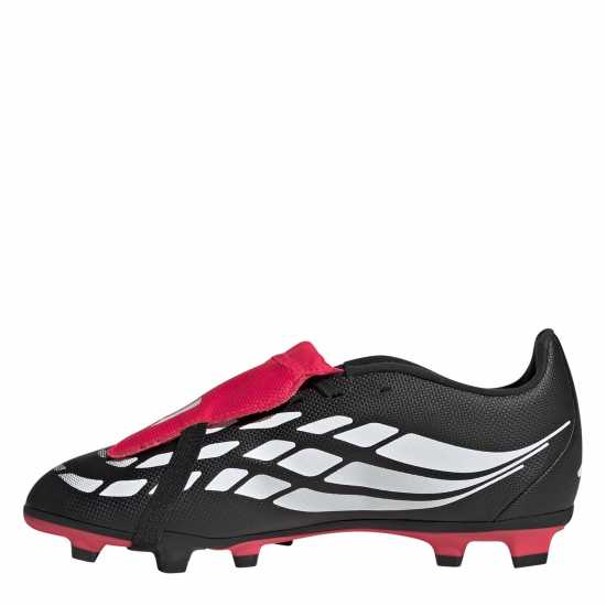 Adidas Childrens  Predator Fold-Over Tongue Club Firm Ground Football Boots Black/Red 