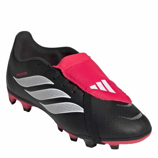 Adidas Childrens  Predator Fold-Over Tongue Club Firm Ground Football Boots Black/Red 