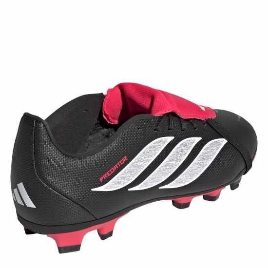 Adidas Childrens  Predator Fold-Over Tongue Club Firm Ground Football Boots Black/Red 