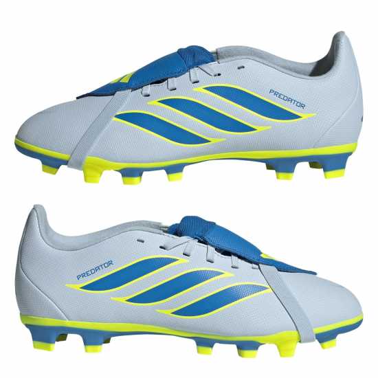 Adidas Childrens  Predator Fold-Over Tongue Club Firm Ground Football Boots Blue/Yellow 