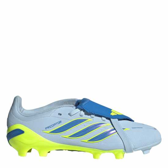 Adidas Kids' Predator Elite Firm Ground Fold Over Tongue Football Boots Blue/Yellow 